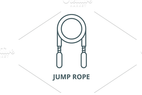 Jump rope vector line icon, linear