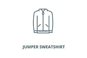 Jumper sweatshirt vector line icon