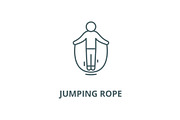 Jumping rope vector line icon