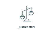 Justice sign vector line icon