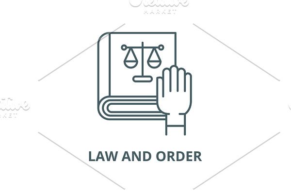 Law and order vector line icon