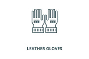 Leather gloves vector line icon