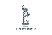 Liberty statue, new york vector line