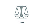 Libra, the zodiac sign vector line