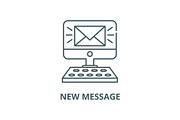 New message vector line icon, linear