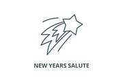 New years salute vector line icon