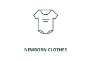 Newborn clothes vector line icon