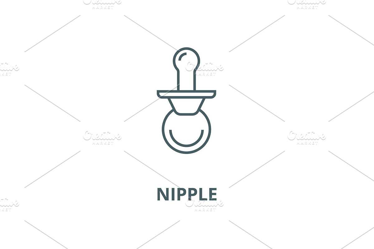 Nipple vector line icon, linear in Objects - product preview 8