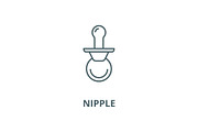 Nipple vector line icon, linear