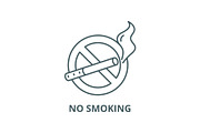 No smoking vector line icon, linear
