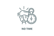 No time vector line icon, linear