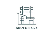 Office building vector line icon