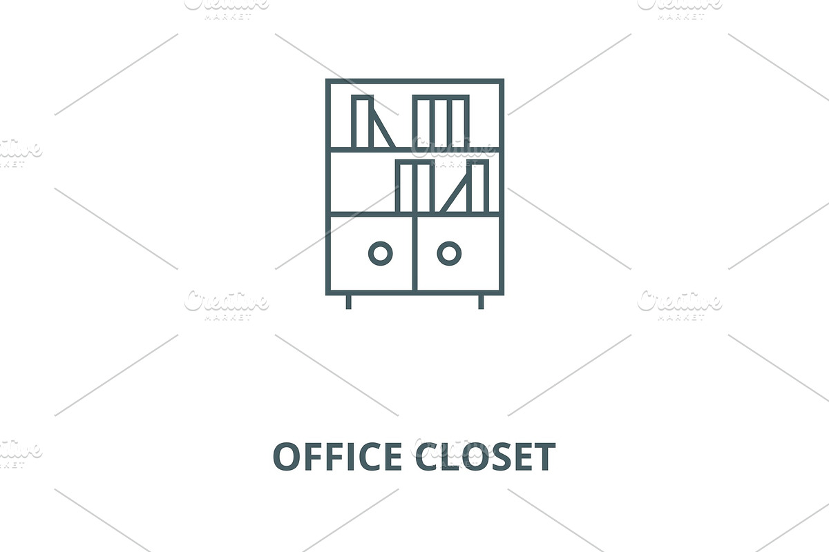 Office closet vector line icon in Objects - product preview 8