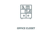 Office closet vector line icon