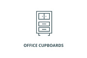 Office cupboards vector line icon
