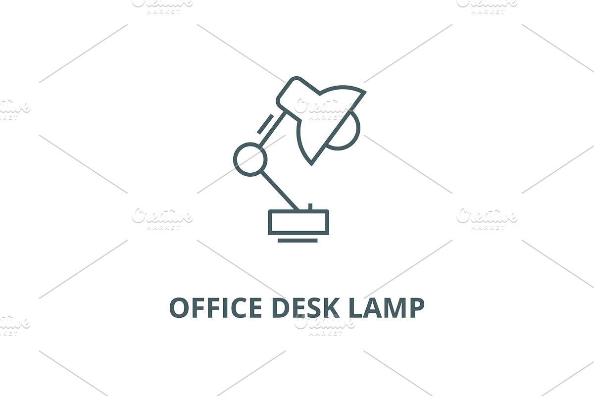 Office desk lamp vector line icon in Objects - product preview 8