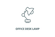 Office desk lamp vector line icon