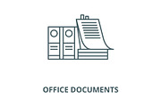 Office documents vector line icon