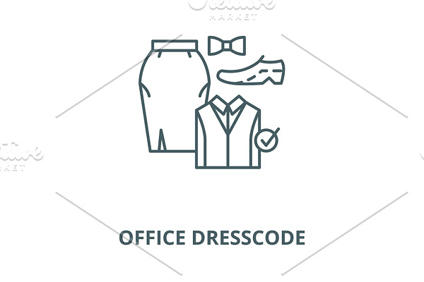 Office dresscode vector line icon