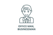 Office man, businessman vector line