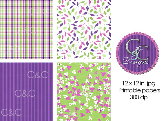 18 Grape & Bubblegum Digital Papers in Objects - product preview 2