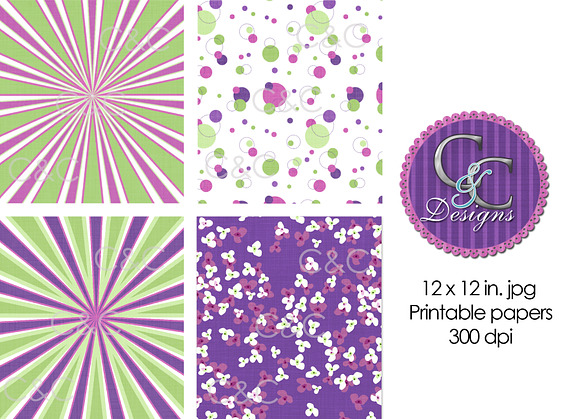 18 Grape & Bubblegum Digital Papers in Objects - product preview 3