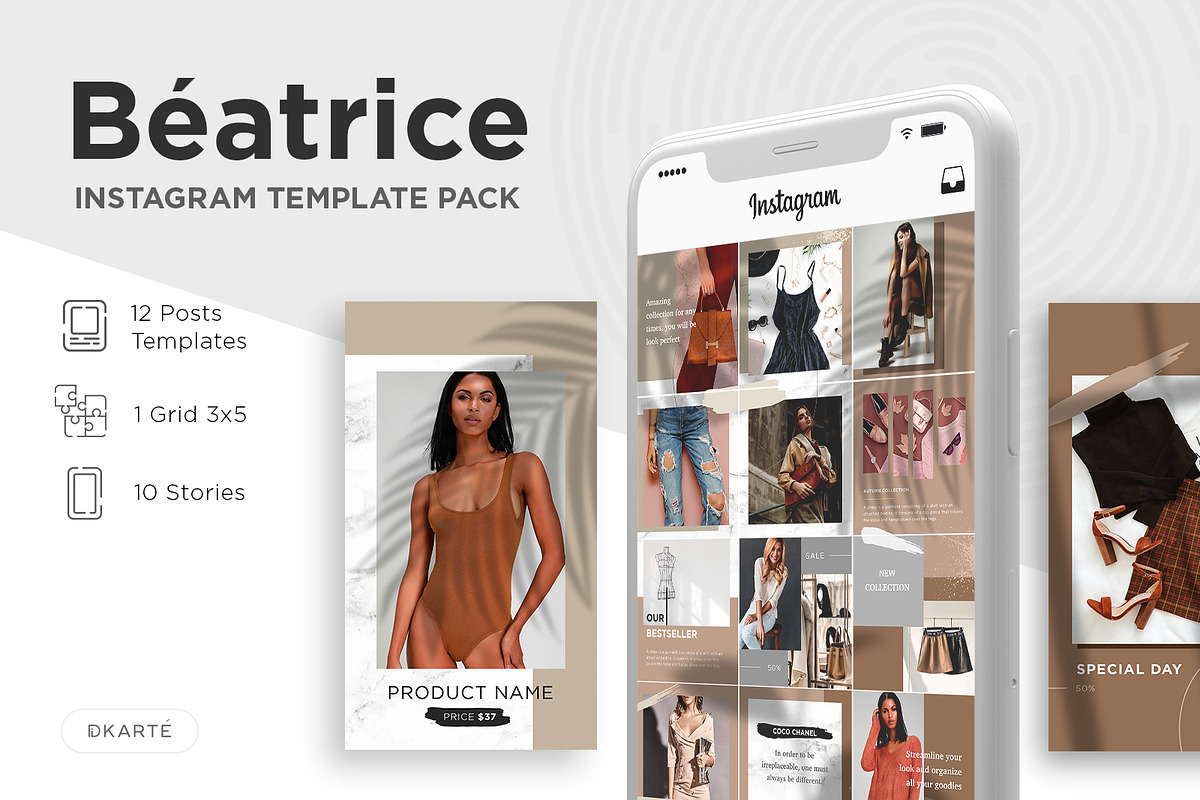 Instagram Template Pack - Beatrice in Instagram Templates - product preview 8