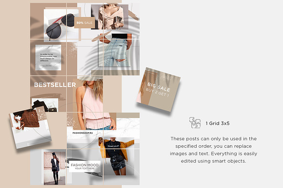 Instagram Template Pack - Beatrice in Instagram Templates - product preview 6