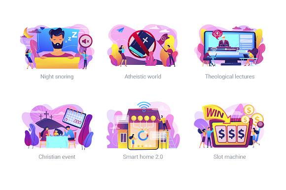Lifestyle concept illustrations in UI Kits and Libraries - product preview 5