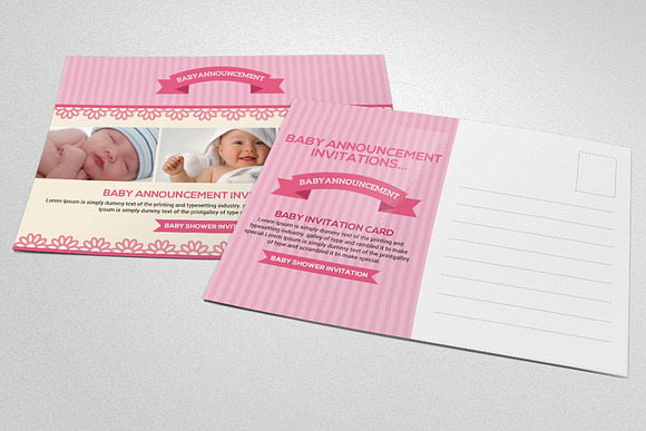 Baby Announcement Card in Postcard Templates - product preview 1