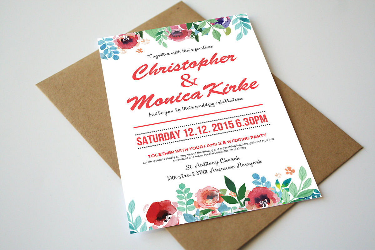 Wedding Invitations Cards Templates in Wedding Templates - product preview 8