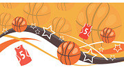 Basketball background banner vector