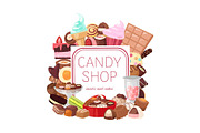 Candy shop banner vector