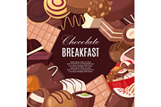 Chocolate breakfast banner vector