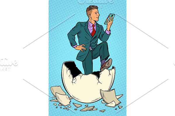 The businessman was born from an egg