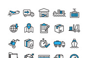 Logistics and delivery concept icons