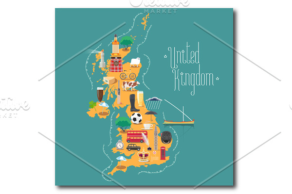 Map of United Kingdom vector