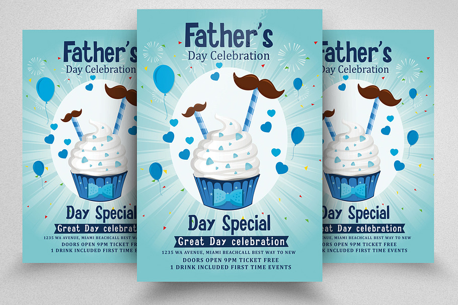 Father Day Ice Cream Flyer Templates