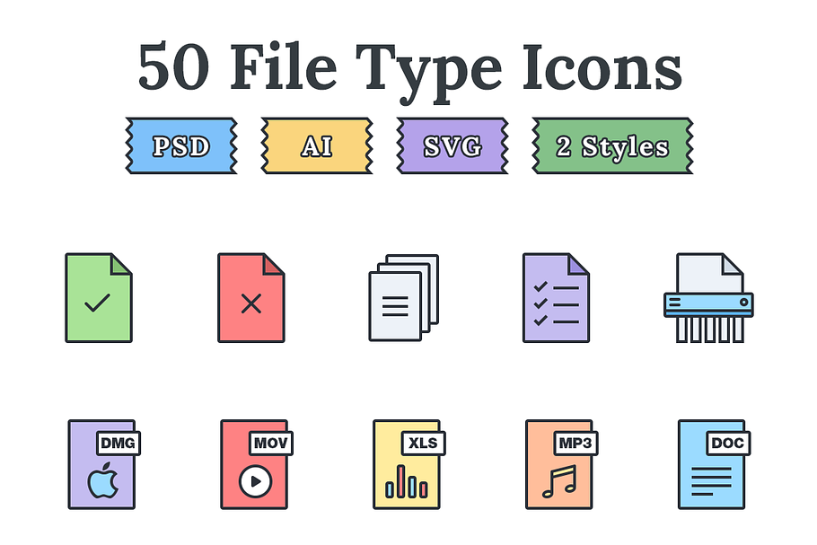 File types & documents landing icons