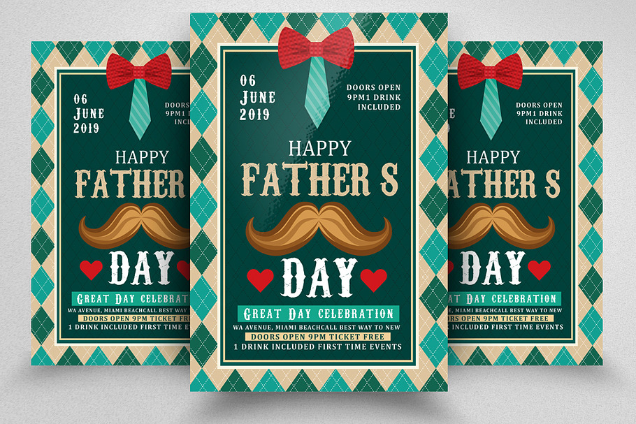 Vintage Father's Day Flyer Template in Flyer Templates - product preview 8