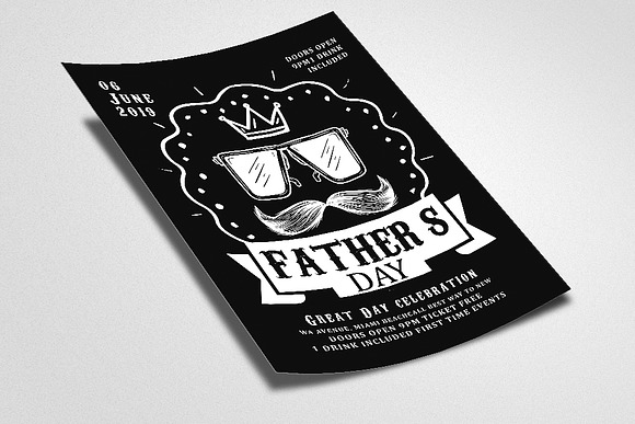 Chalkboard Father Day Flyer Template in Flyer Templates - product preview 1
