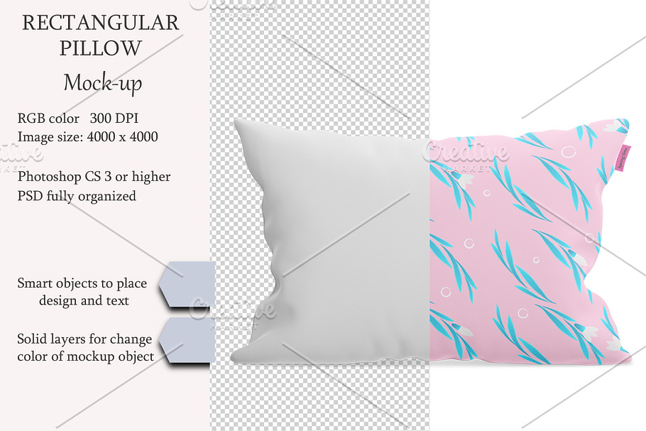 Rectangular pillow mockup