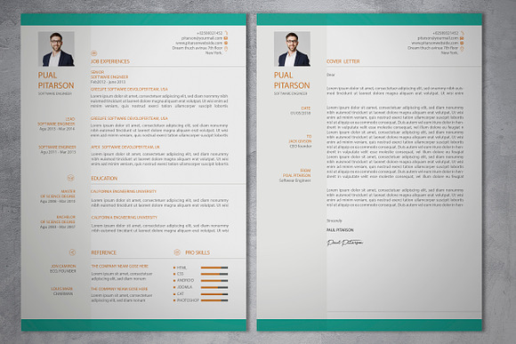 Resume With Cover Latter Template in Letter Templates - product preview 1