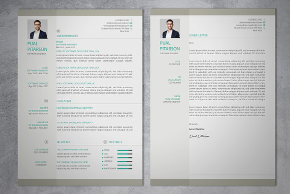 Resume With Cover Latter Template in Letter Templates - product preview 2