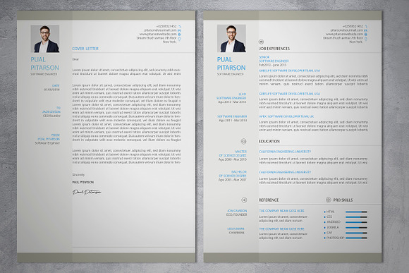 Resume With Cover Latter Template in Letter Templates - product preview 3