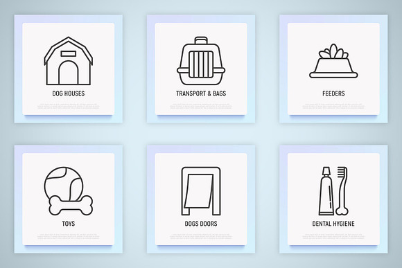 Dog Shop | 20 Thin Line Icons Set in Dog Icons - product preview 4