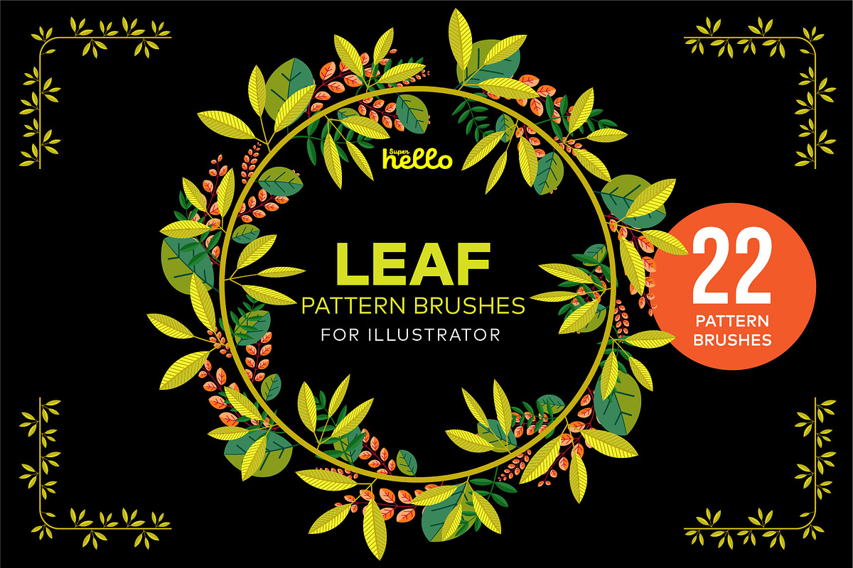 Leaf pattern brushes | illustrator in Photoshop Brushes - product preview 8