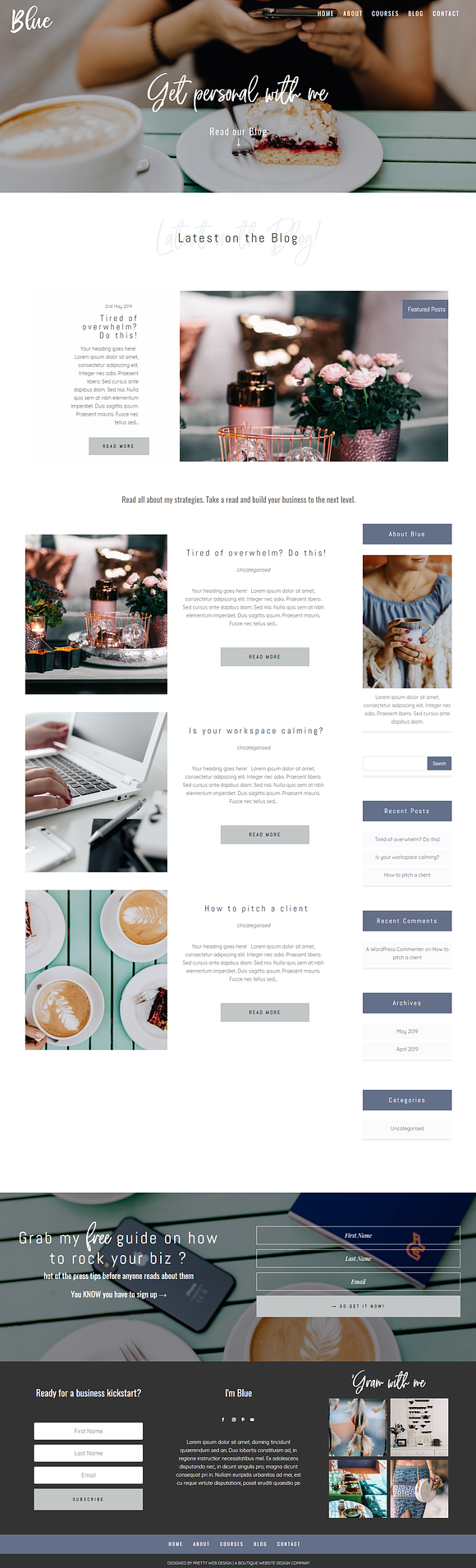Blue Divi Child theme for business in WordPress Business Themes - product preview 3