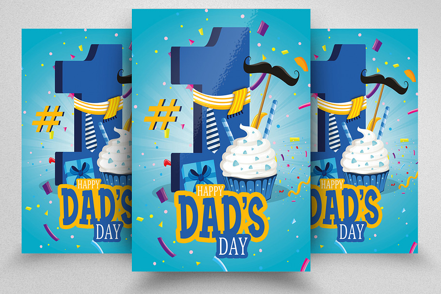Dad Number One Flyer Template