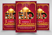 Happy Eid Day Muslim Event Psd Flyer